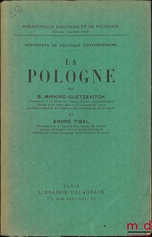 Imagen del vendedor de LA POLOGNE, Bibl. d Histoire et de Politique a la venta por La Memoire du Droit