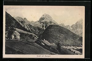 Ansichtskarte Predil, Berghütte mit Mangart