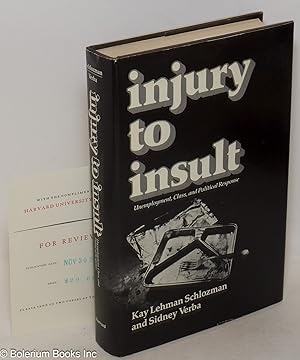 Immagine del venditore per Injury to insult; unemployment, class, and political response venduto da Bolerium Books Inc.