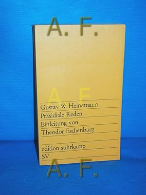Bild des Verkufers fr Prsidiale Reden Einl. von Theodor Eschenburg. zum Verkauf von Antiquarische Fundgrube e.U.