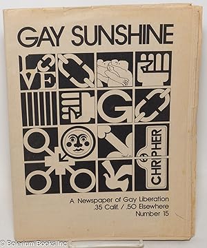 Seller image for Gay Sunshine; a newspaper of gay liberation, #15 October-November 1972 for sale by Bolerium Books Inc.