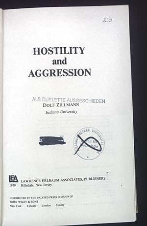 Seller image for Hostility and Aggression. for sale by books4less (Versandantiquariat Petra Gros GmbH & Co. KG)