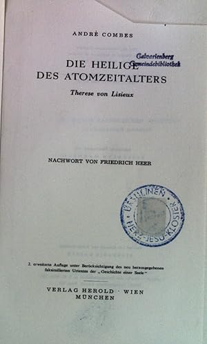 Bild des Verkufers fr Die Heilige des Atomzeitalters : Therese von Lisieux. zum Verkauf von books4less (Versandantiquariat Petra Gros GmbH & Co. KG)