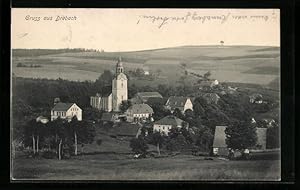 Ansichtskarte Drebach, Totale mit Kirche