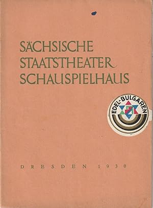 Programmheft Franz und Paul von Schönthan DER RAUB DER SABINERINNEN 2. April 1930 Schauspielhaus ...