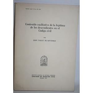 Imagen del vendedor de CONTENIDO CUALITATIVO DE LA LEGTIMA DE LOS DESCENDIENTES EN EL CDIGO CIVIL a la venta por Librera Salamb