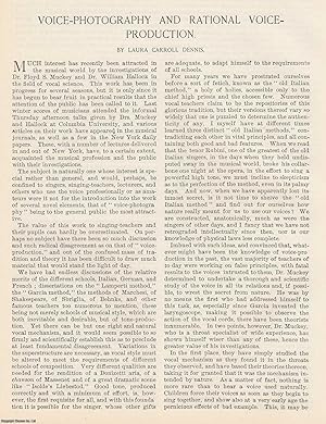 Seller image for 1897, Voice Photography and Rational Voice Production. An original article from the American Review of Reviews, 1897. for sale by Cosmo Books