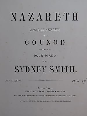 Imagen del vendedor de SMITH Sydney Nazareth de Gounod Piano XIXe a la venta por partitions-anciennes