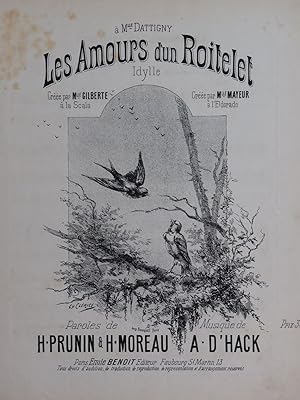 Seller image for D'HACK Alfred Les Amours d'un Roitelet Chant Piano ca1880 for sale by partitions-anciennes