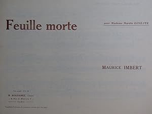 Immagine del venditore per IMBERT Maurice Feuille morte Piano venduto da partitions-anciennes