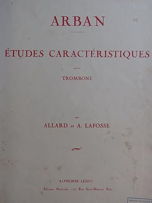 Seller image for ARBAN Jean-Baptiste Etudes Caractristiques Trombone for sale by partitions-anciennes