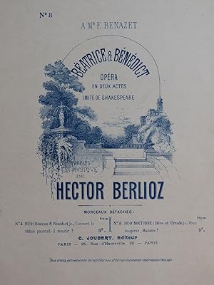 Immagine del venditore per BERLIOZ Hector Batrice et Bndict No 8 Chant Piano venduto da partitions-anciennes