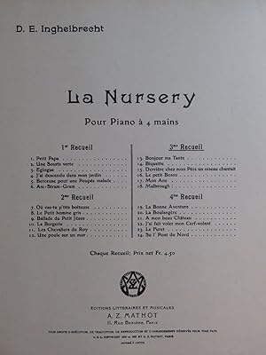 Seller image for INGHELBRECHT D. E. La Nursery 3e Recueil Piano 4 mains 1921 for sale by partitions-anciennes