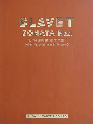 Bild des Verkufers fr BLAVET Michel Sonata No 1 L'Henriette Piano Flte zum Verkauf von partitions-anciennes