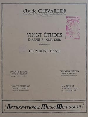 Image du vendeur pour CHEVAILLIER Claude Vingt tudes d'aprs R. Kreutzer Trombone 1984 mis en vente par partitions-anciennes