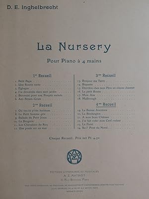Seller image for INGHELBRECHT D. E. La Nursery 4e Recueil Piano 4 mains 1921 for sale by partitions-anciennes