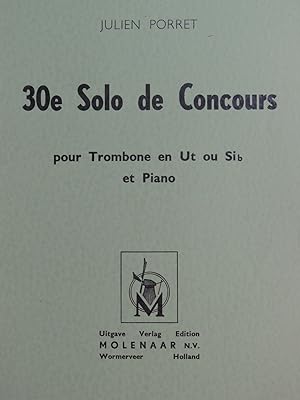 Imagen del vendedor de PORRET Julien 28e Solo de Concours Piano Trombone 1964 a la venta por partitions-anciennes