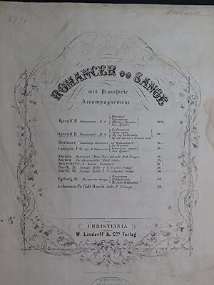 Seller image for KJERULF Halfdan Romancer Heft 2 4 Pices Chant Piano ca1860 for sale by partitions-anciennes