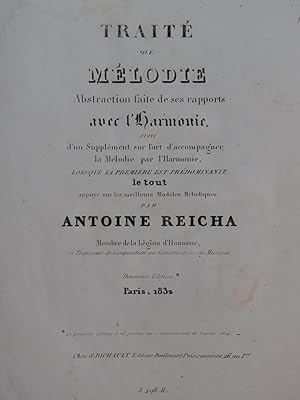 REICHA Antoine Traité de Mélodie Harmonie 1832