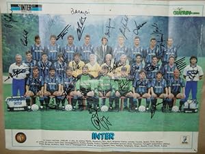 Poster manifesto della "rosa" dell'Inter 1988-89 con le firme dei giocatori