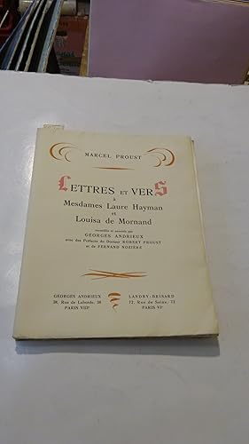 Bild des Verkufers fr LETTRES EN VERS A MESDAMES LAURE HAYMAN ET LOUISA DE MORNAND zum Verkauf von LIBRAIRIE PHILIPPE  BERTRANDY