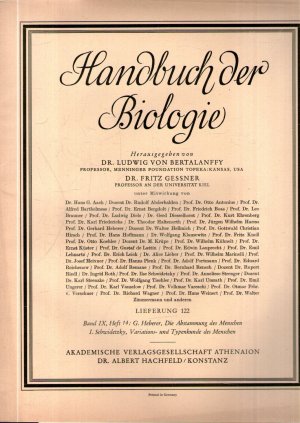 Handbuch der Biologie. Bände I-X (3 Hefte fehlen) ungebunden