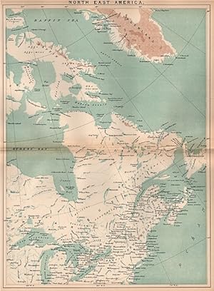 North East America,Antique Colour Historical Map