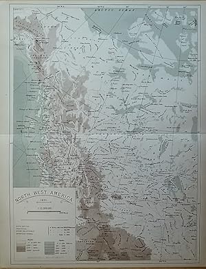 North West America,Antique Colour Historical Map