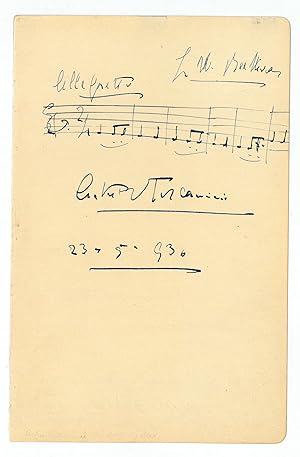 Imagen del vendedor de Eigenh. musikalisches Albumblatt mit U. a la venta por Antiquariat INLIBRIS Gilhofer Nfg. GmbH