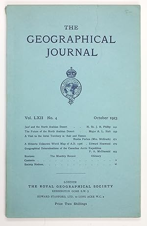 Immagine del venditore per Jauf and the North Arabian Desert (In: The Geographical Journal Vol. LXII No. 4. October 1923). venduto da Antiquariat INLIBRIS Gilhofer Nfg. GmbH