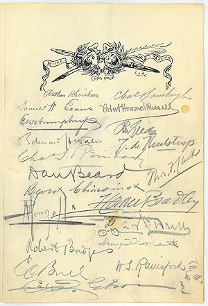 Seller image for Printed menu card with 20 signatures. for sale by Antiquariat INLIBRIS Gilhofer Nfg. GmbH