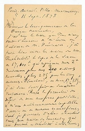 Image du vendeur pour Autograph letter signed ("Victor Hugo"). mis en vente par Antiquariat INLIBRIS Gilhofer Nfg. GmbH