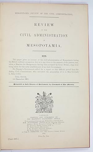 Seller image for Review Of The Civil Administration Of Mesopotamia (Cmd 1061). for sale by Antiquariat INLIBRIS Gilhofer Nfg. GmbH