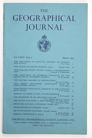 Immagine del venditore per The Eastern Marshes of Mesopotamia (In: The Geographical Journal Vol. CXXV Part I. March 1959). venduto da Antiquariat INLIBRIS Gilhofer Nfg. GmbH