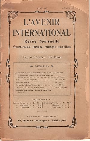 L'Avenir International. Janvier 1920. Nivose 128. Numéro 25.