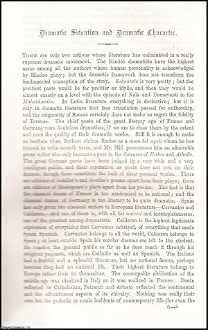 Imagen del vendedor de Dramatic Situation and Dramatic Character. An uncommon original article from the Cornhill Magazine, 1872. a la venta por Cosmo Books