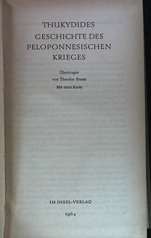 Bild des Verkufers fr Thukydides Geschichte des Peloponnesischen Krieges. zum Verkauf von books4less (Versandantiquariat Petra Gros GmbH & Co. KG)