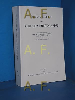 Bild des Verkufers fr Wiener Zeitschrift fr die Kunde des Morgenlandes. 87. Band. zum Verkauf von Antiquarische Fundgrube e.U.