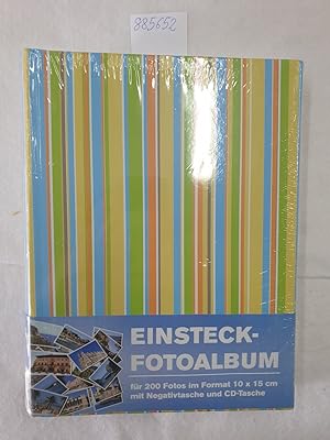 Einsteck-Fotoalbum für 200 Fotos mit Negativtasche und CD-Tasche ( Design: Streifen-Muster) Einst...