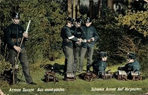 Ansichtskarte / Postkarte Schweizerische Armee auf Vorposten, Armee Suisse, Aux avant postes