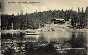 Image du vendeur pour Ansichtskarte / Postkarte Oslo Norwegen, Peisestuen, Holmenkollen, Wasserpartie mit Boot mis en vente par akpool GmbH