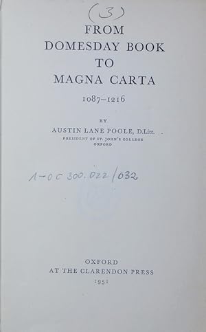 Seller image for From Domesday book to Magna Carta, 1087-1216. for sale by Antiquariat Bookfarm