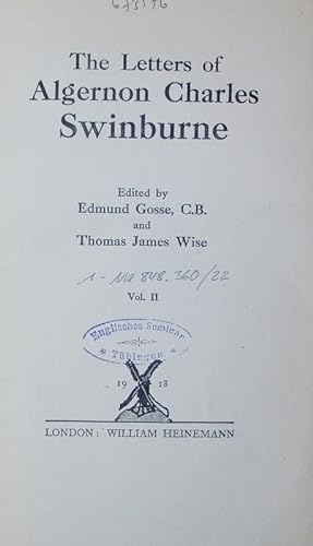 Image du vendeur pour Swinburne. The poet in his world. mis en vente par Antiquariat Bookfarm