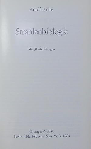 Seller image for Strahlenbiologie. for sale by Antiquariat Bookfarm
