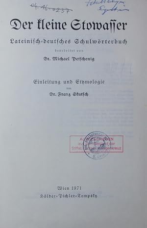 Imagen del vendedor de Der kleine Stowasser. Lateinisch-deutsches Schulwrterbuch. a la venta por Antiquariat Bookfarm