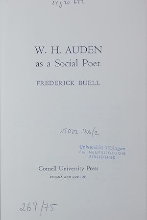 Bild des Verkufers fr W. H. Auden. A selection by the author. zum Verkauf von Antiquariat Bookfarm