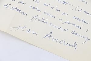 Lettre autographe signée adressée à Carlo Rim le remerciant d'avoir à sa demande embauché son gen...