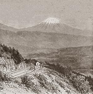 Citaltepetel ,an active stratovolcano, in Mexico,Antique Historical Print