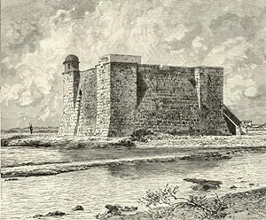 Chorrera Tower or Buccaneers Fort at the Mouth of the Almendares in Cuba,Antique Historical Print