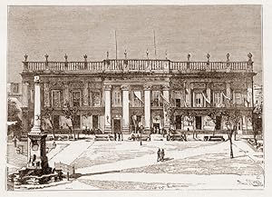 San Luis Potosi,Government Palace,Antique Historical Print